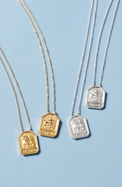 Shop Jennifer Zeuner Jewelry Kiana Zodiac Pendant Necklace In Sagittarius Gold
