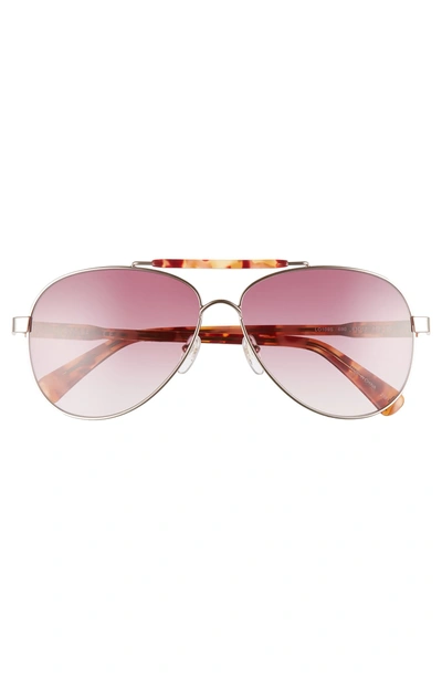 Shop Longchamp Le Pliage 61mm Aviator Sunglasses In Pink/ Tortoise