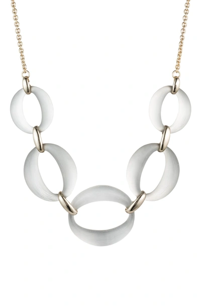 Shop Alexis Bittar Large Link Lucite Necklace In Grey