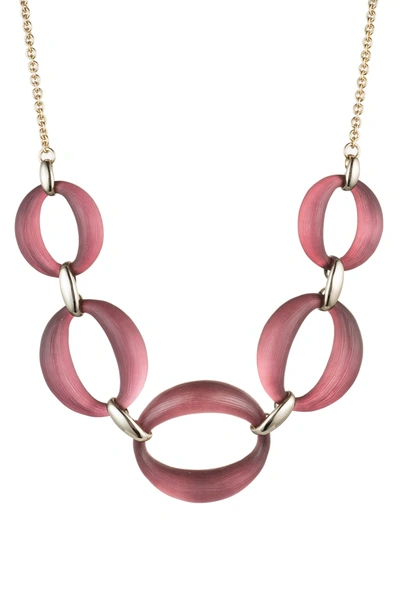 Shop Alexis Bittar Large Link Lucite Necklace In Red Heather
