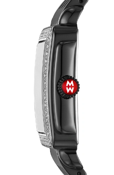 Shop Michele Deco Madison Mid Ceramic Watch Head & Bracelet, 31mm In Black
