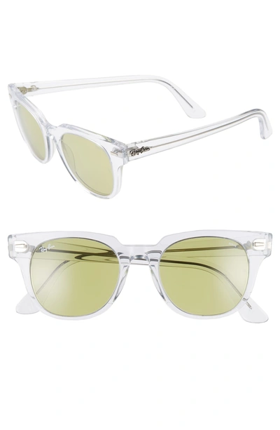 Shop Ray Ban Meteor 50mm Wayfarer Photochromic Sunglasses - Crystal/ Green Solid