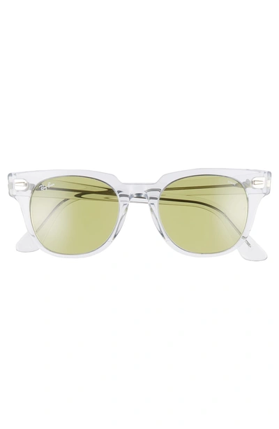 Shop Ray Ban Meteor 50mm Wayfarer Photochromic Sunglasses - Crystal/ Green Solid