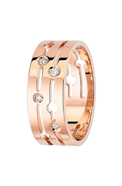 Shop Dinh Van Pulse Diamond 18k Gold Ring In Rose Gold