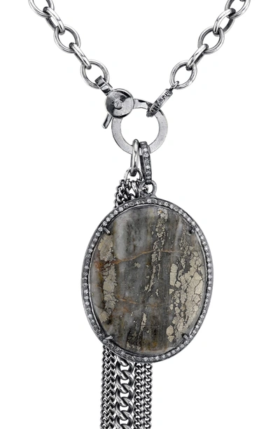 Shop Sheryl Lowe Pyritized Agate & Diamond Pendant Necklace