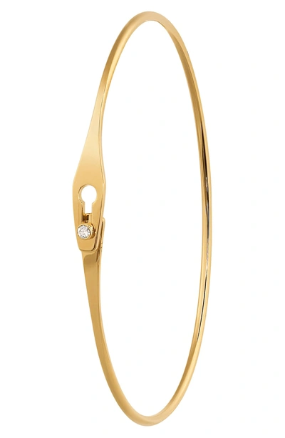 Shop Dinh Van Serrure Diamond 18k Gold Bangle In Yellow Gold