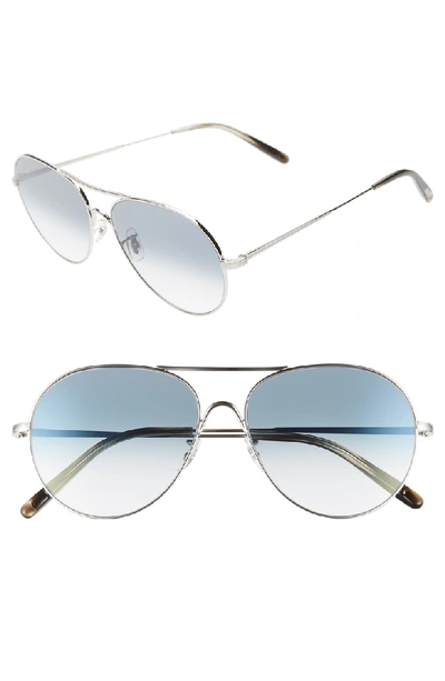 Shop Oliver Peoples Rockmore 58mm Photochromic Aviator Sunglasses - Chrome Sapphire