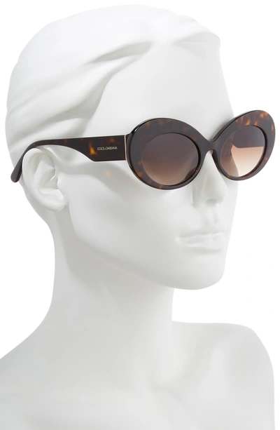 Shop Dolce & Gabbana 55mm Gradient Oval Sunglasses In Havana Gradient