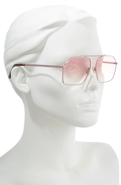 Shop Monse X Morgenthal Frederics Linda 57mm Aviator Sunglasses - Rose Gold/ Pink