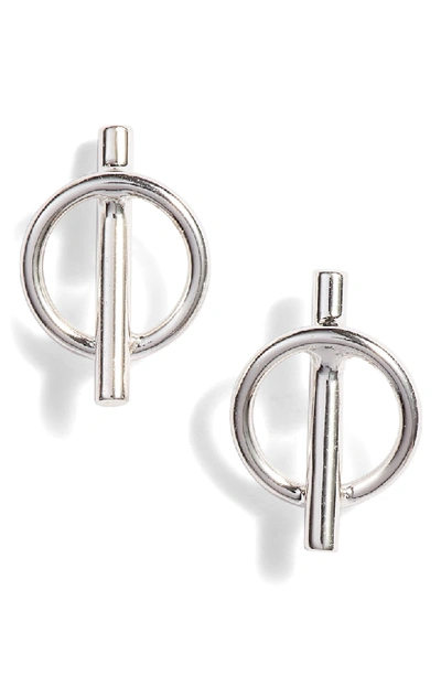 Shop Argento Vivo Pierced Circle Stud Earrings In Silver