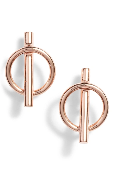 Shop Argento Vivo Pierced Circle Stud Earrings In Rose Gold