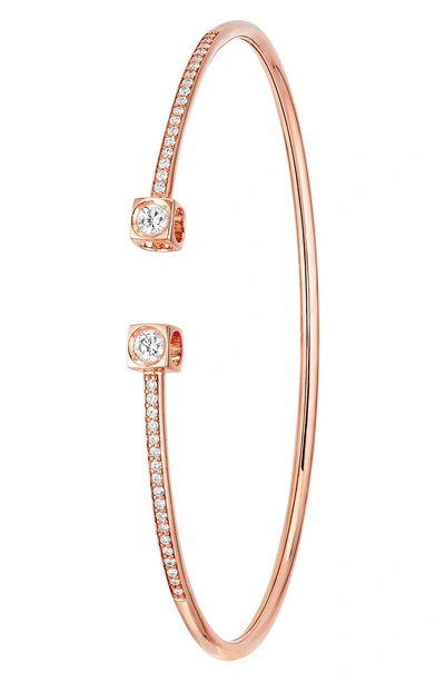 Shop Dinh Van Le Cube Diamant Large 18k Gold Flex Bracelet In Rose Gold