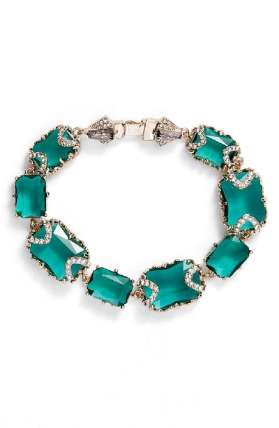 Shop Jenny Packham Crystal Bracelet In Emerald/ Gold