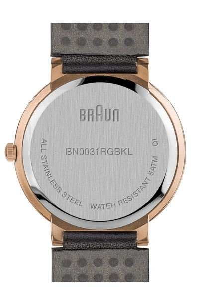Shop Braun Classic Leather Strap Watch, 33mm In Black/ Rose Gold