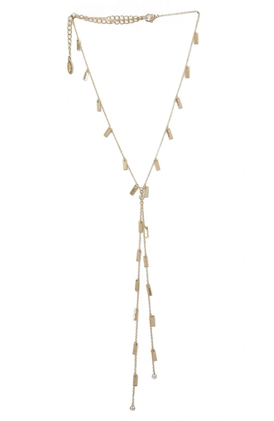 Shop Ettika Bar Chain Lariat Necklace In Gold