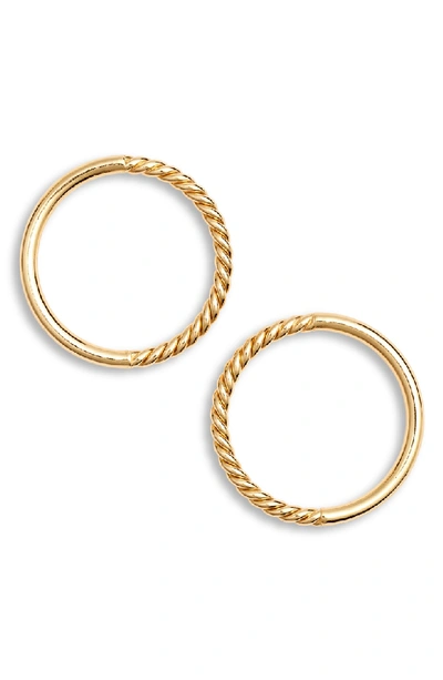 Shop Argento Vivo Rope Frontal Hoop Earrings In Gold