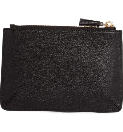 Shop Anya Hindmarch Eyes Leather Zip Pouch - Black In Black/ Light Grey