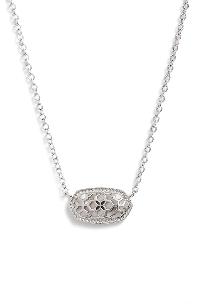 Shop Kendra Scott Elisa Filigree Pendant Necklace In Silver Filigree