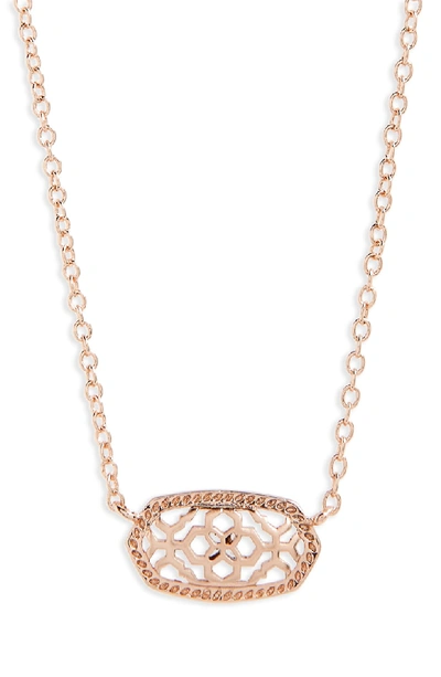 Shop Kendra Scott Elisa Filigree Pendant Necklace In Rose Gold Filigree