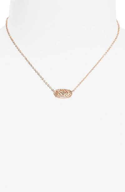 Shop Kendra Scott Elisa Filigree Pendant Necklace In Rose Gold Filigree