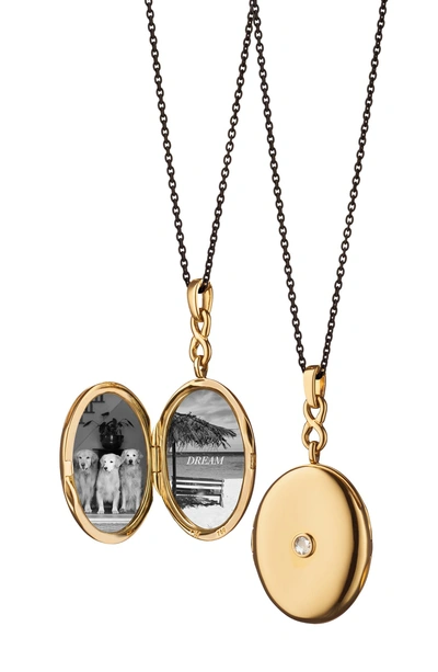 Shop Monica Rich Kosann Infinity Diamond Locket Necklace In Yellow Gold