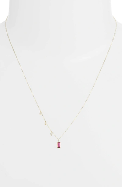 Shop Meira T Ruby & Pearl Pendant Necklace In Gold/ Ruby