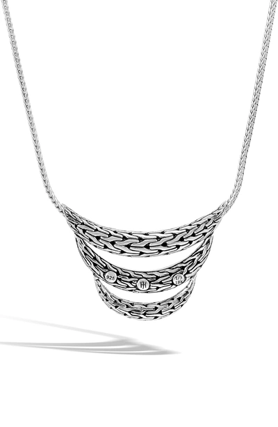 Shop John Hardy Classic Chain Sterling Silver & 18k Gold Bib Necklace In Silver/ Gold