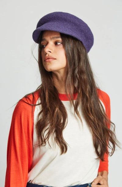 Shop Brixton Audrey Brim Beret - Blue In Washed Navy