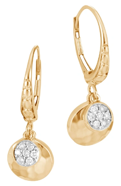 Shop John Hardy Diamond Pave Charm Drop Earrings In Gold/diamond