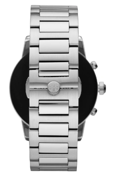 Shop Tory Burch Torytrack Gigi Bracelet Smart Watch, 40mm In Silver