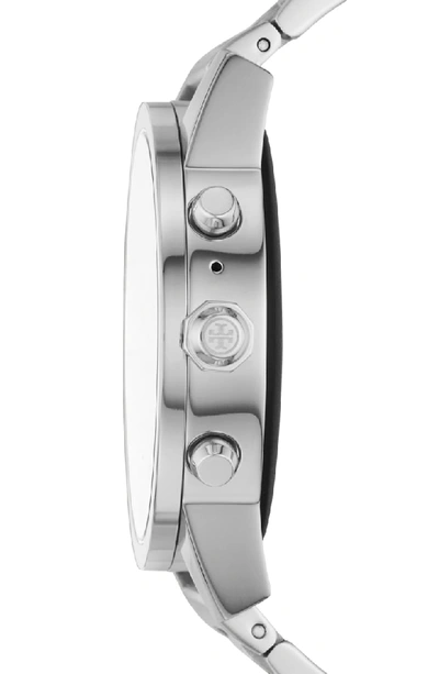 Shop Tory Burch Torytrack Gigi Bracelet Smart Watch, 40mm In Silver