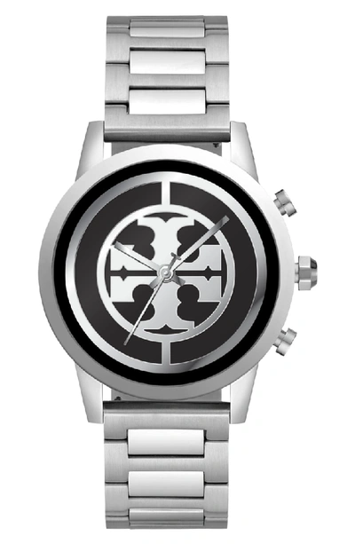 Shop Tory Burch Torytrack Gigi Bracelet Smart Watch, 40mm In Silver