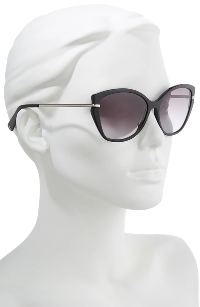 Shop Longchamp Heritage 57mm Butterfly Sunglasses In Black