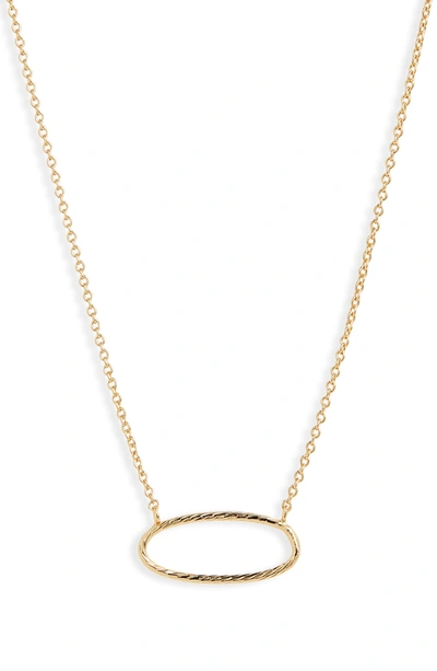 Shop Gorjana Presley Oval Pendant Necklace In Gold