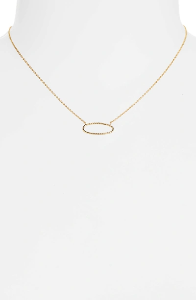 Shop Gorjana Presley Oval Pendant Necklace In Gold