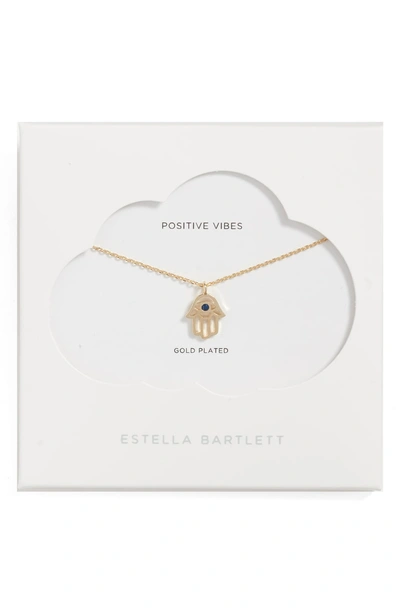 Shop Estella Bartlett Hamsa Pendant Necklace In Gold
