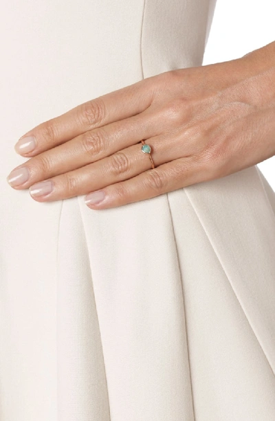Shop Monica Vinader 'siren' Small Stacking Ring In Amazonite/ Rose Gold