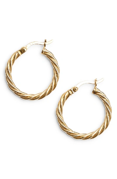 Shop Argento Vivo Rope Hoop Earrings In Gold