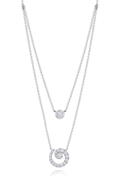 Shop Kwiat Duet Diamond Necklace In White Gold