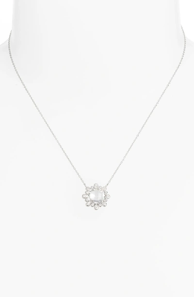 Shop Anzie Dew Drop White Topaz Pendant Necklace In Silver