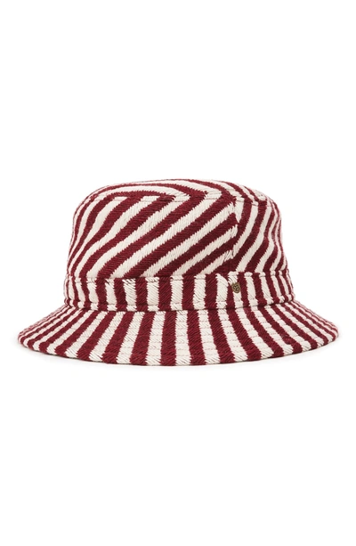 Shop Brixton Hardy Bucket Hat - Red In Burgundy/ Cream
