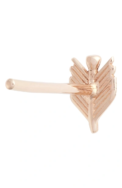 Shop Kismet By Milka Mini Quill Stud Earring In Rose Gold