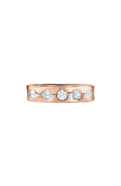 Shop Kwiat Multi Shape Diamond Stacking Ring In Rose Gold