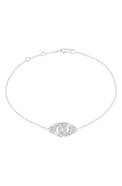 Shop Dinh Van Menottes Diamond Trace Chain Bracelet In White Gold