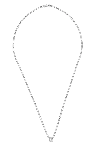 Shop Dinh Van Le Cube Diamant Large 18k Gold Necklace In White Gold