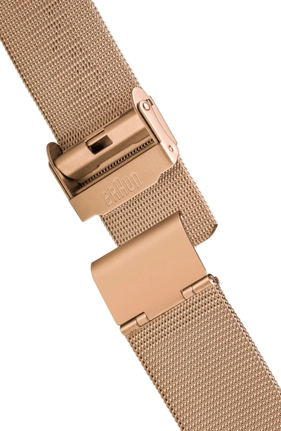 Shop Braun Classic Mesh Bracelet Watch, 33mm In Rose Gold/ White/ Rose Gold