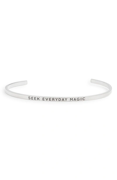 Shop Dogeared Seek Everyday Magic Thin Cuff Bracelet In Sterling Silver