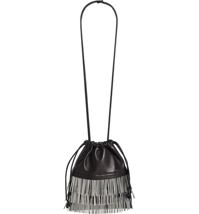 Shop Alexander Wang Ryan Bugle Bead Fringe Dustbag Pouch In Black