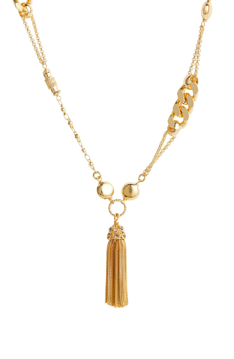 Gas Bijoux Filou Long Tassel Pendant Necklace In Yellow Gold | ModeSens
