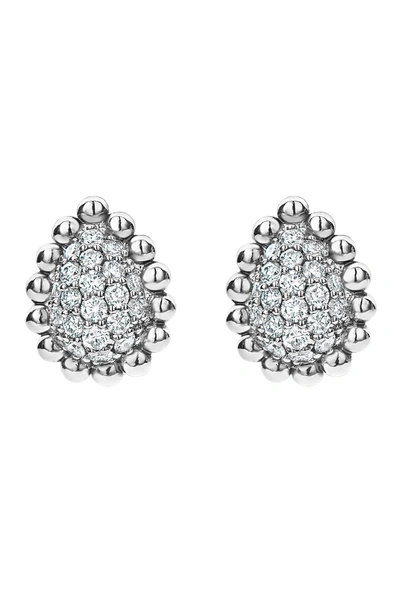 Shop Lagos Caviar Spark Diamond Earrings In Silver/ Diamond